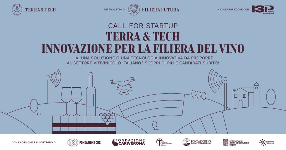 Filiera Futura e I3P lanciano la call for startup "Terra & Tech | Innovazione per la filiera del vino"